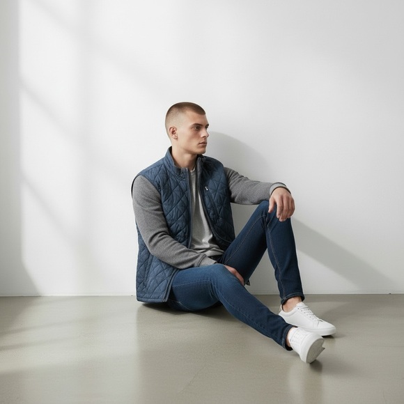 OXFORD Navy and Gray Quilted Jacket - Picture 6 of 9